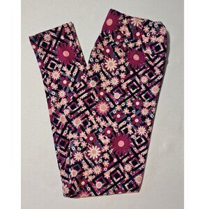 LuLaroe Floral Leggings Purple Pink OS